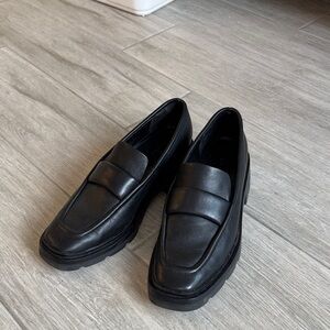 Vince Black Leather Loafers